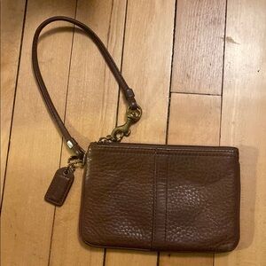 Coach Brown Leather Wristlet